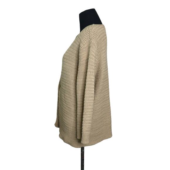 Jones New York beige one button 3/4 sleeves cardigan size Large - Picture 8 of 9